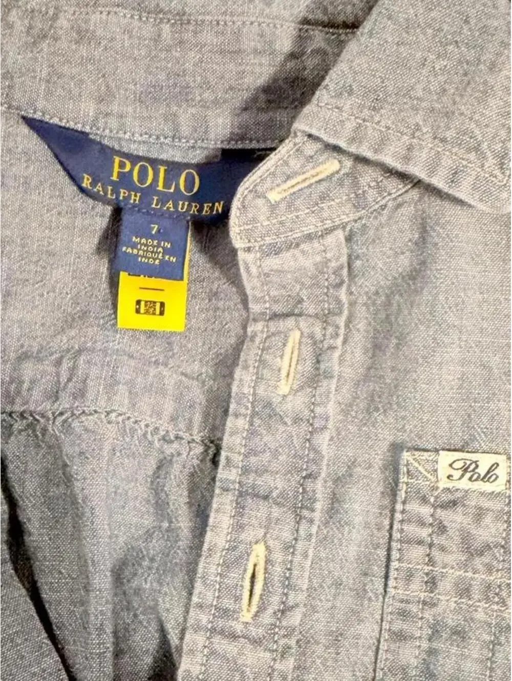 Polo Ralph Lauren Girls Tiered Denim Dress 7Y
